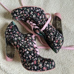 Irregular Choice Ombre Lucite Heel Floral Boots!